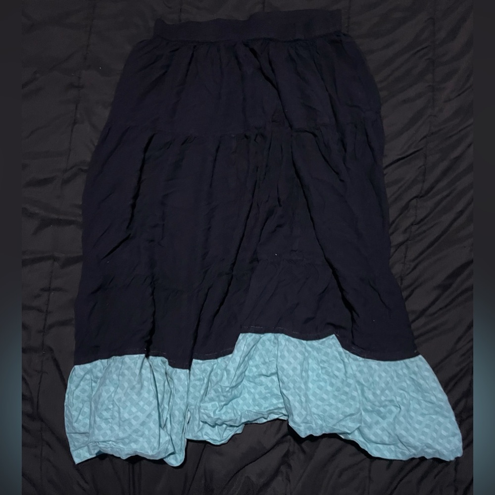 90s y2k black maxi skirt